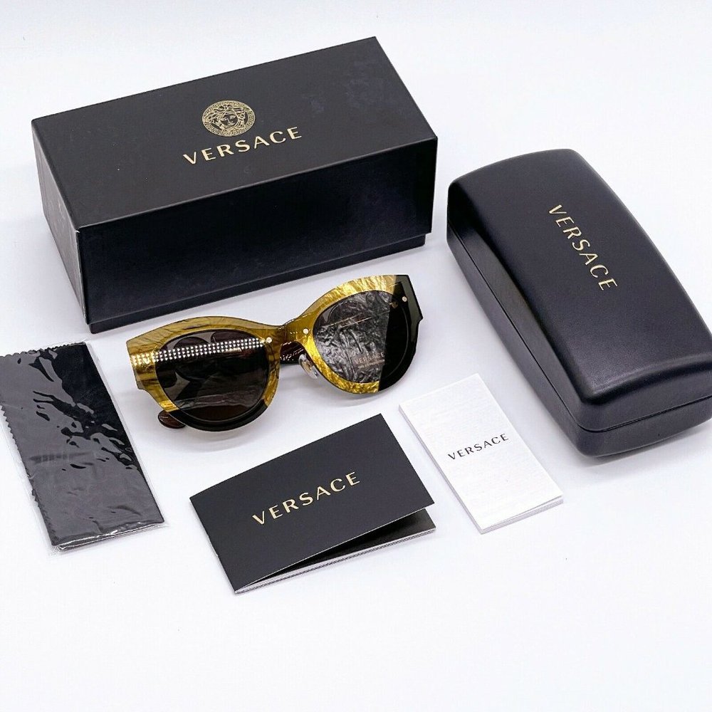 Sale! New Versace Gold Cat Eye Sunglasses - Picture 8 of 8